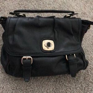 Black PU leather handbag